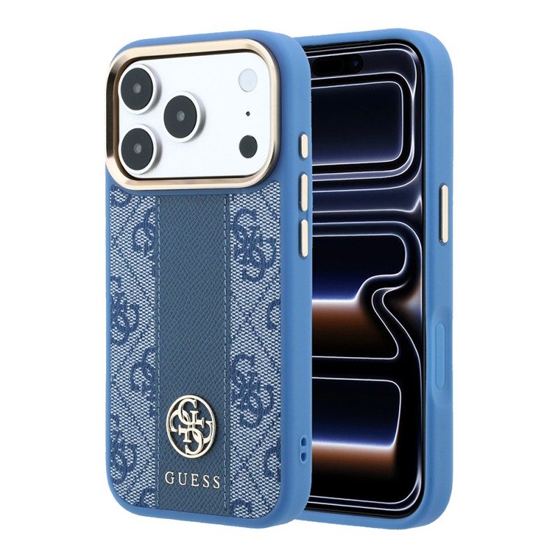 Apple iPhone 18 Pro Max Case – Genuine Licensed Guess – Leather with 4G Pattern, Stripe, and Logo – MagSafe Charging Compatible - 3