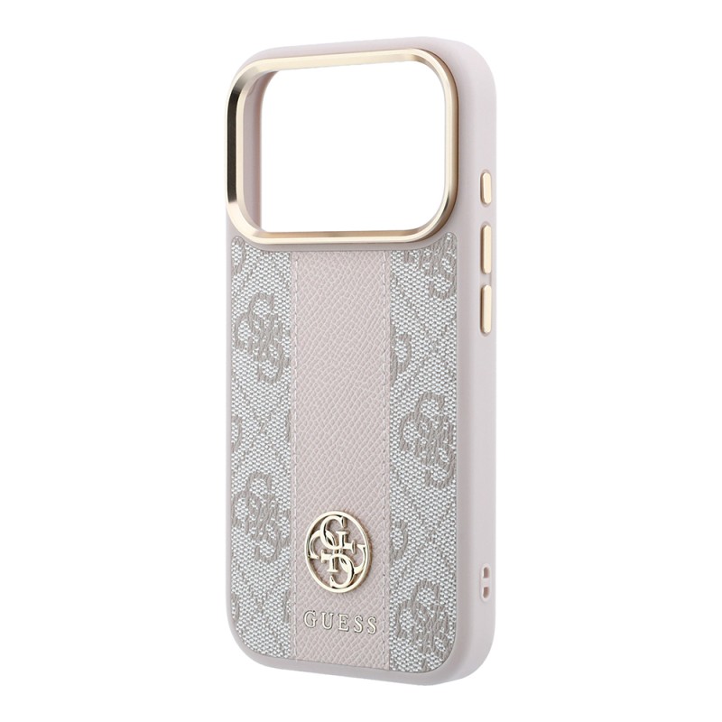 Apple iPhone 18 Pro Max Case – Genuine Licensed Guess – Leather with 4G Pattern, Stripe, and Logo – MagSafe Charging Compatible - 30