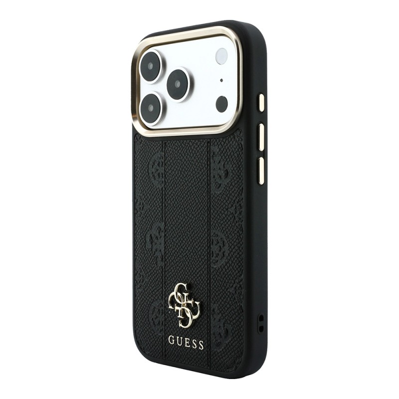 Apple iPhone 18 Pro Max Case – Genuine Licensed Guess – MagSafe Compatible – Peony 4G & Letter Logo Cover with Stripe Detail - 3