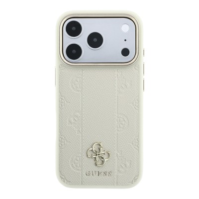 Apple iPhone 18 Pro Max Case – Genuine Licensed Guess – MagSafe Compatible – Peony 4G & Letter Logo Cover with Stripe Detail - 13