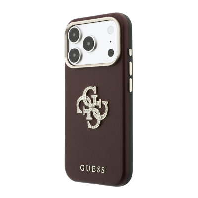 Apple iPhone 18 Pro Max Case – Guess Officially Licensed PU Cover with Metal Camera Frame, 4G Design, Large Stones, and Resin Logo - 2