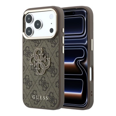 Apple iPhone 18 Pro Max Case Guess Original Licensed 4G Large Resin Logo PU Cover - 2