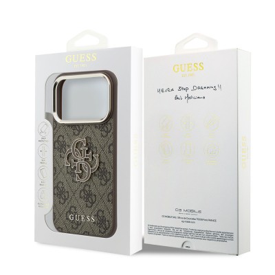 Apple iPhone 18 Pro Max Case Guess Original Licensed 4G Large Resin Logo PU Cover - 18