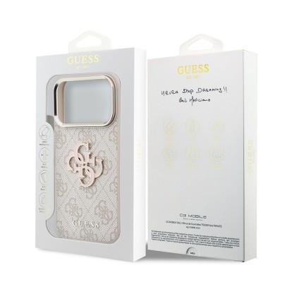 Apple iPhone 18 Pro Max Case Guess Original Licensed 4G Large Resin Logo PU Cover - 25