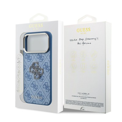 Apple iPhone 18 Pro Max Case Guess Original Licensed 4G Large Resin Logo PU Cover - 32