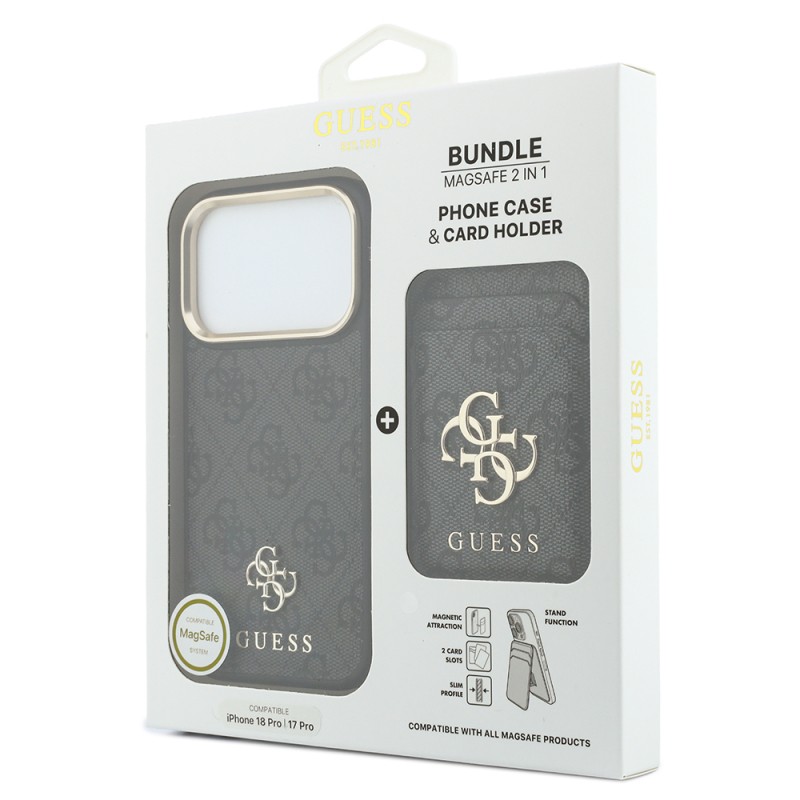 Apple iPhone 18 Pro Max Case Guess Original Licensed Card Holder 4G Pattern Letter Logo Cover - 14