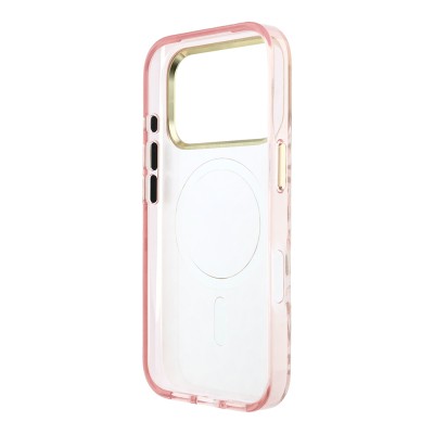 Apple iPhone 18 Pro Max Case Guess Original Licensed M-safe Charging Enabled Triangle Logo Glitter Leopard Pattern Cover - 17