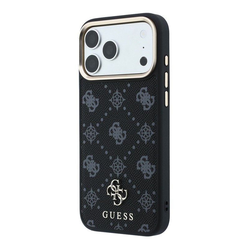 Apple iPhone 18 Pro Max Case Guess Original Licensed M-safe Charging Feature Classic Text and 4G Logo PU Leather Peony Cover - 12