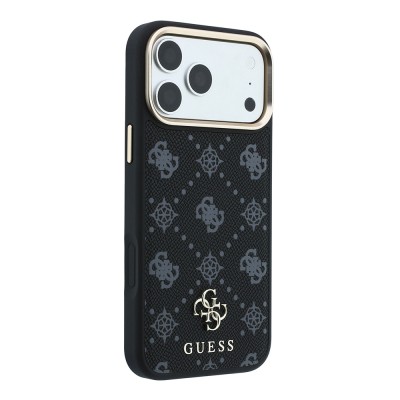 Apple iPhone 18 Pro Max Case Guess Original Licensed M-safe Charging Feature Classic Text and 4G Logo PU Leather Peony Cover - 14