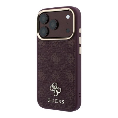 Apple iPhone 18 Pro Max Case Guess Original Licensed M-safe Charging Feature Classic Text and 4G Logo PU Leather Peony Cover - 19