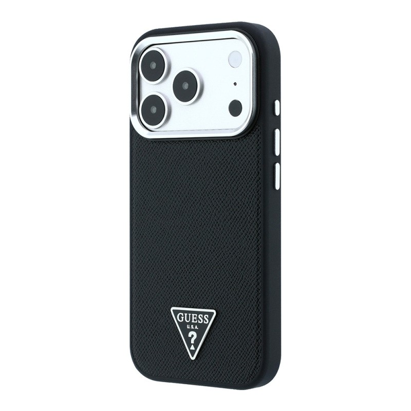 Apple iPhone 18 Pro Max Case Guess Original Licensed M-safe Charging Feature Grained Triangle Cover - 4