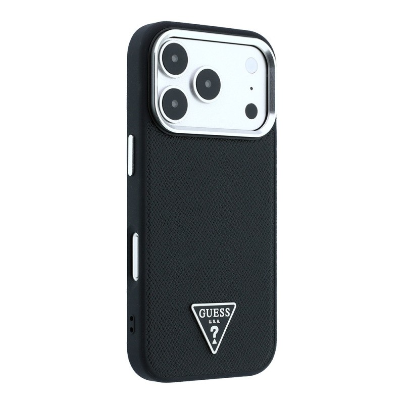 Apple iPhone 18 Pro Max Case Guess Original Licensed M-safe Charging Feature Grained Triangle Cover - 6