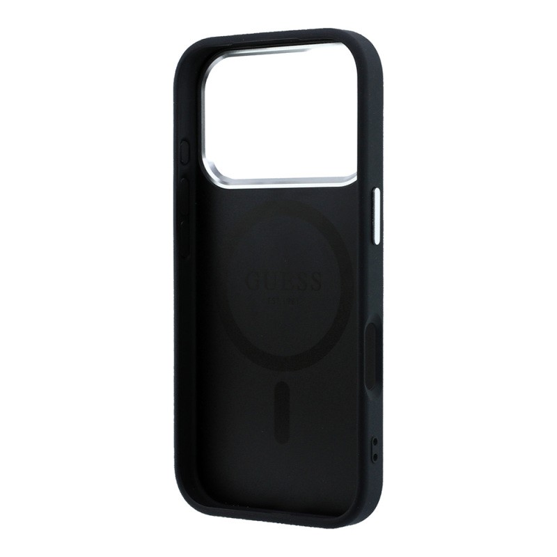 Apple iPhone 18 Pro Max Case Guess Original Licensed M-safe Charging Feature Grained Triangle Cover - 9