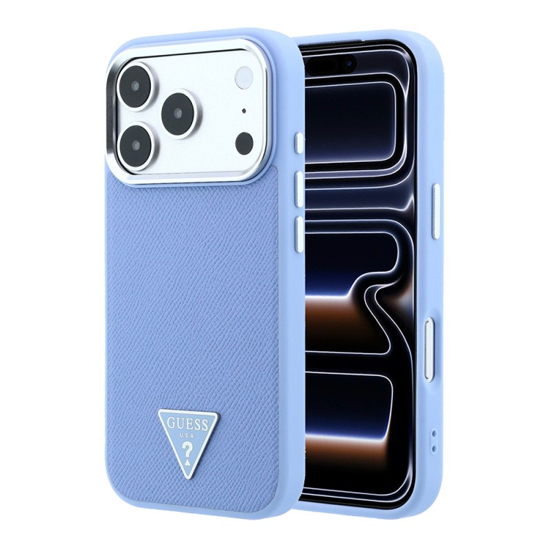 Apple iPhone 18 Pro Max Case Guess Original Licensed M-safe Charging Feature Grained Triangle Cover - 2