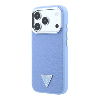 Apple iPhone 18 Pro Max Case Guess Original Licensed M-safe Charging Feature Grained Triangle Cover - 11