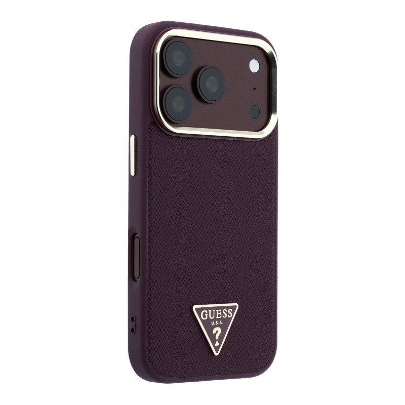 Apple iPhone 18 Pro Max Case Guess Original Licensed M-safe Charging Feature Grained Triangle Cover - 20