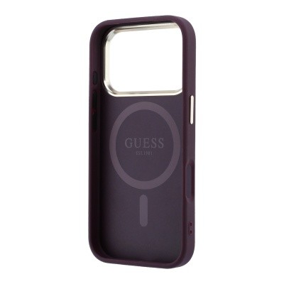 Apple iPhone 18 Pro Max Case Guess Original Licensed M-safe Charging Feature Grained Triangle Cover - 23