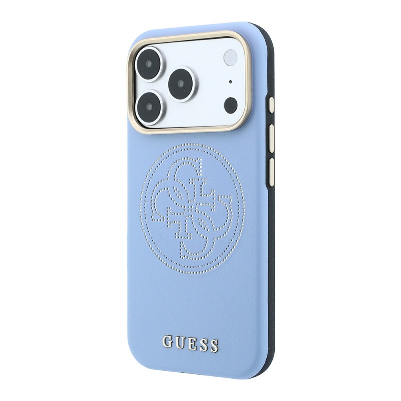 Apple iPhone 18 Pro Max Case Guess Original Licensed M-safe Charging Feature PU Perforated 4G and Text Logo Cover - 5