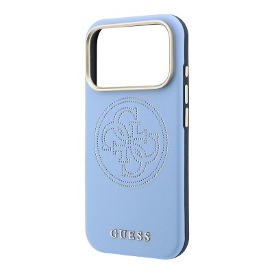 Apple iPhone 18 Pro Max Case Guess Original Licensed M-safe Charging Feature PU Perforated 4G and Text Logo Cover - 9