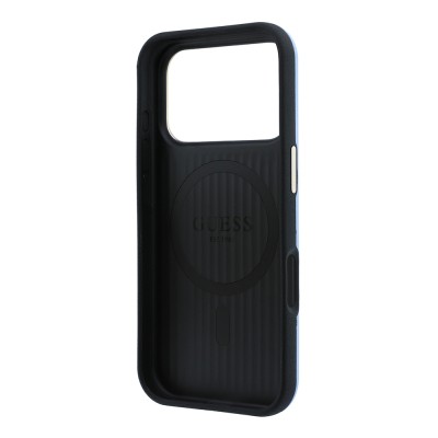 Apple iPhone 18 Pro Max Case Guess Original Licensed M-safe Charging Feature PU Perforated 4G and Text Logo Cover - 10