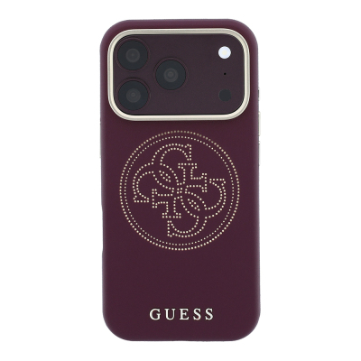 Apple iPhone 18 Pro Max Case Guess Original Licensed M-safe Charging Feature PU Perforated 4G and Text Logo Cover - 20
