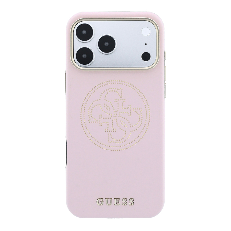 Apple iPhone 18 Pro Max Case Guess Original Licensed M-safe Charging Feature PU Perforated 4G and Text Logo Cover - 27