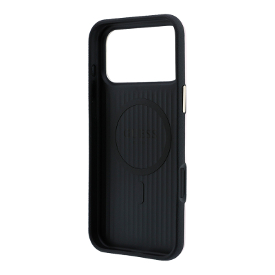 Apple iPhone 18 Pro Max Case Guess Original Licensed M-safe Charging Feature PU Perforated 4G and Text Logo Cover - 31
