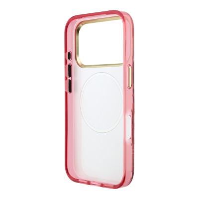 Apple iPhone 18 Pro Max Case Guess Original Licensed M-safe Charging Feature Rose Pattern Glittery Text and Logo Cover - 15