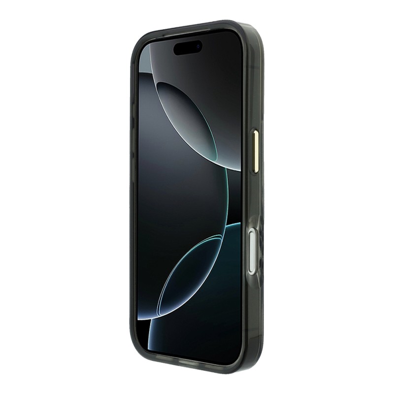 Apple iPhone 18 Pro Max Case Guess Original Licensed M-safe Charging Feature Zebra Pattern Triangle Logo Silicone Cover - 12