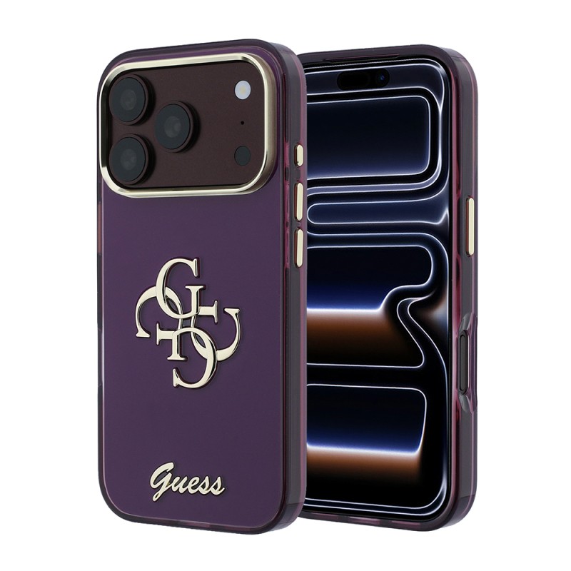 Apple iPhone 18 Pro Max Case Guess Original Licensed Silicone Cover with Large Metal Logo and Text/4G Design. - 3