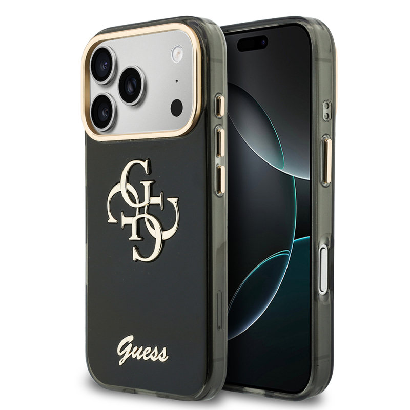 Apple iPhone 18 Pro Max Case Guess Original Licensed Silicone Cover with Large Metal Logo and Text/4G Design. - 5