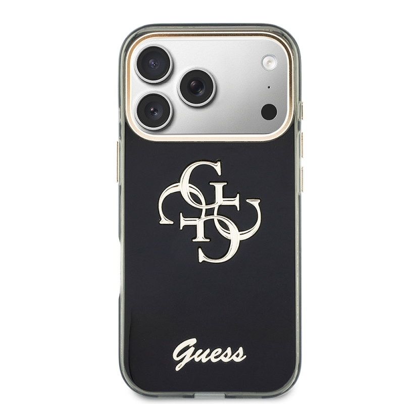Apple iPhone 18 Pro Max Case Guess Original Licensed Silicone Cover with Large Metal Logo and Text/4G Design. - 35