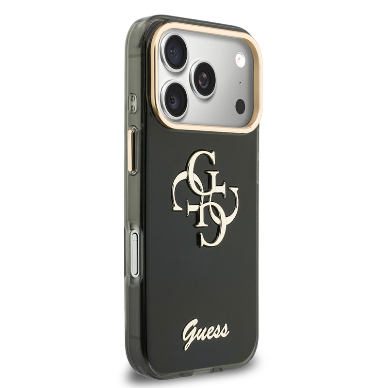 Apple iPhone 18 Pro Max Case Guess Original Licensed Silicone Cover with Large Metal Logo and Text/4G Design. - 36