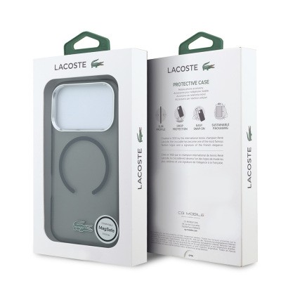 Apple iPhone 18 Pro Max Case – Lacoste Officially Licensed – M-Safe Charging Compatible – IML Frosted Cover with Glossy Crocodile Logo - 18