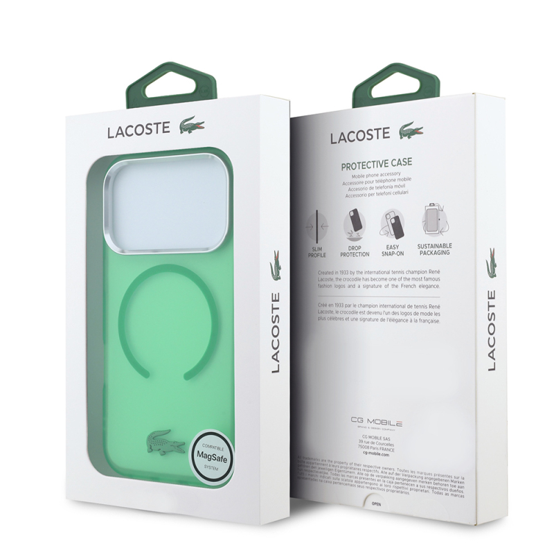 Apple iPhone 18 Pro Max Case – Lacoste Officially Licensed – M-Safe Charging Compatible – IML Frosted Cover with Glossy Crocodile Logo - 32