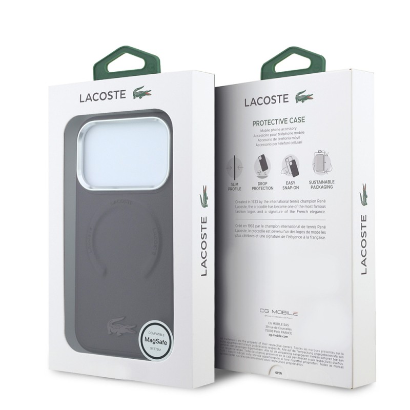 Apple iPhone 18 Pro Max Case, Lacoste Original Licensed, M-safe Charging Enabled, Lenglen Icon Metal Logo Cover - 8
