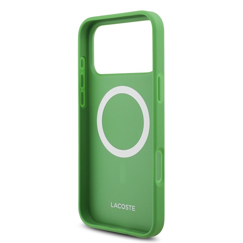 Apple iPhone 18 Pro Max Case, Lacoste Original Licensed, M-safe Charging Enabled, PU Piqué Patterned Cover with Metal Logo. - 12