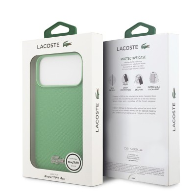 Apple iPhone 18 Pro Max Case, Lacoste Original Licensed, M-safe Charging Enabled, PU Piqué Patterned Cover with Metal Logo. - 13