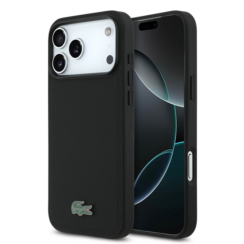 Apple iPhone 18 Pro Max Case, Lacoste Original Licensed, M-safe Charging Enabled, PU Piqué Patterned Cover with Metal Logo. - 2
