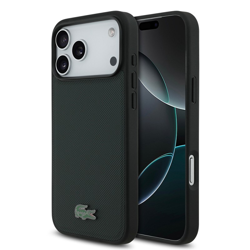 Apple iPhone 18 Pro Max Case, Lacoste Original Licensed, M-safe Charging Enabled, PU Piqué Patterned Cover with Metal Logo. - 3