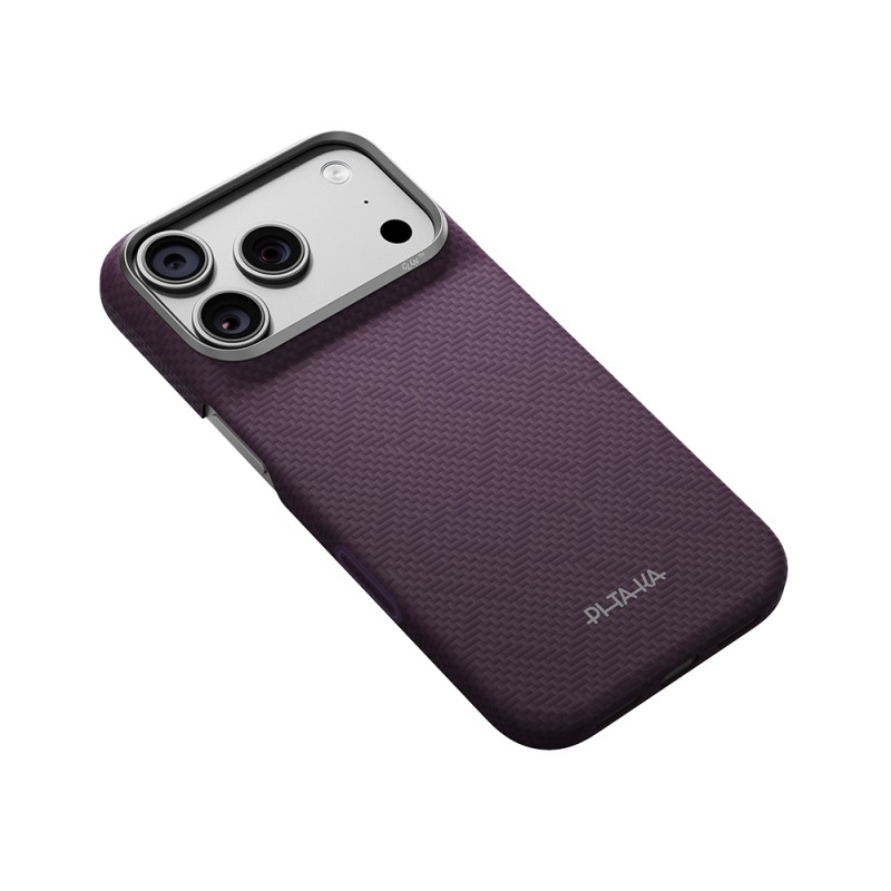 Apple iPhone 18 Pro Max Case M-safe Charging Enabled Aramid Carbon Fiber Pitaka Weaving Series Cover - 7