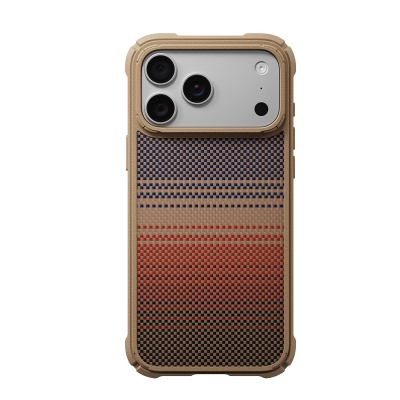 Apple iPhone 18 Pro Max Case M-safe Charging Enabled Pitaka Tactile Woven Sunset-Moonrise Aramid Series Cairn Cover - Pitaka