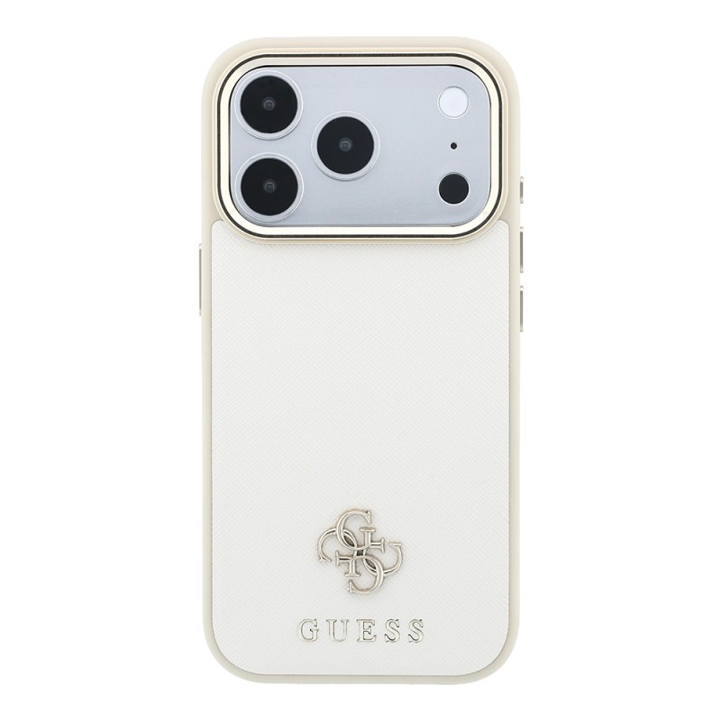 Apple iPhone 18 Pro Max Case M-safe Charging Feature Guess Original Licensed Classic Text and 4G Logo PU Leather Saffiano Cover - 6