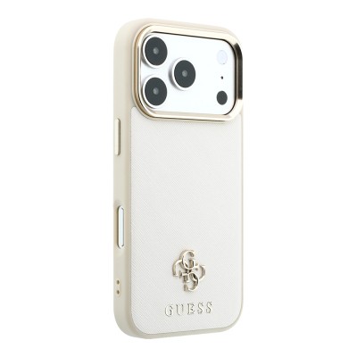 Apple iPhone 18 Pro Max Case M-safe Charging Feature Guess Original Licensed Classic Text and 4G Logo PU Leather Saffiano Cover - 7