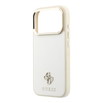 Apple iPhone 18 Pro Max Case M-safe Charging Feature Guess Original Licensed Classic Text and 4G Logo PU Leather Saffiano Cover - 9