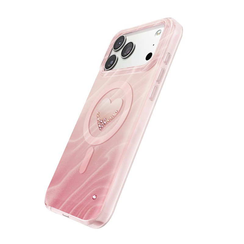 Apple iPhone 18 Pro Max Case M-Safe Charging Feature Original Swarovski Crystal Embellished Zore Paris Rovix Hard PC Cover - 14