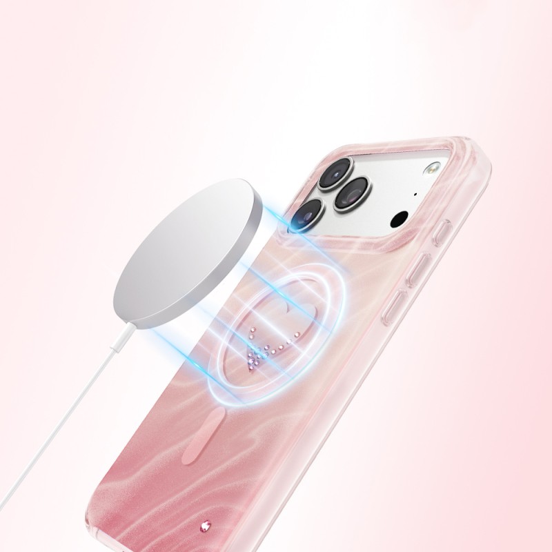 Apple iPhone 18 Pro Max Case M-Safe Charging Feature Original Swarovski Crystal Embellished Zore Paris Rovix Hard PC Cover - 16