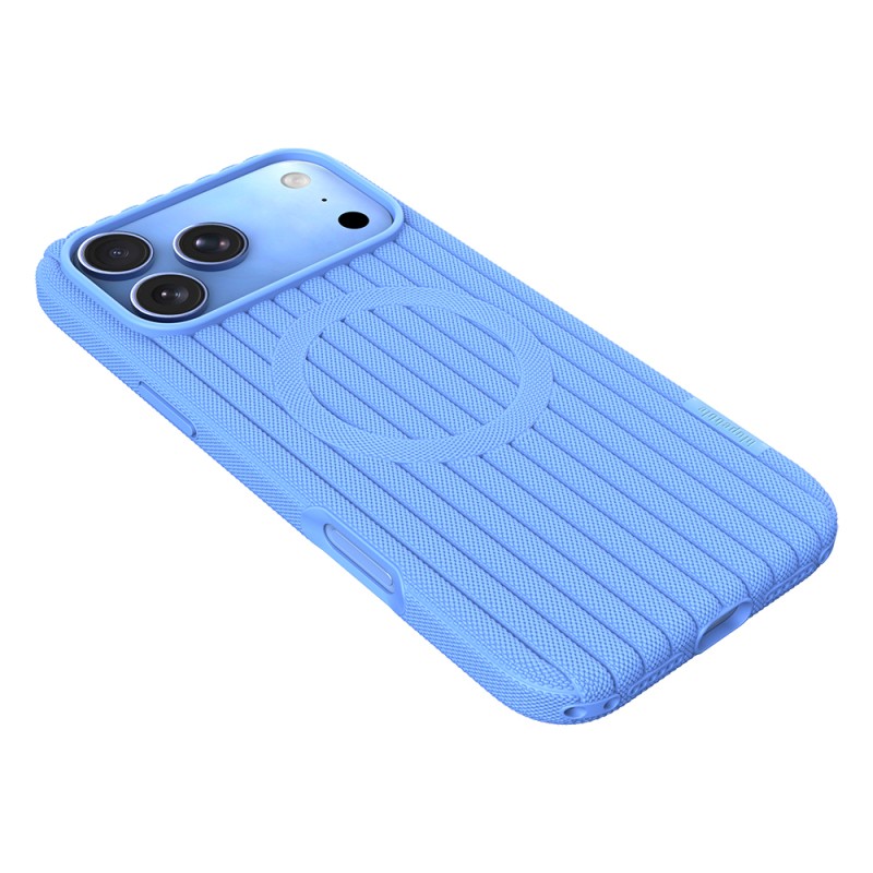 Apple iPhone 18 Pro Max Case M-Safe Charging Feature Striped Fabric Texture Zore Paris Lorin Cover - 57
