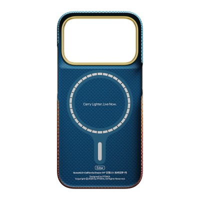 Apple iPhone 18 Pro Max Case M-safe Charging Pitaka Sunset 2.0 California Dream Series Aramid Fiber Cover - 5