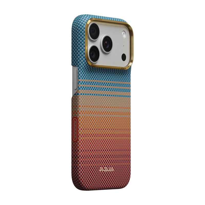 Apple iPhone 18 Pro Max Case M-safe Charging Pitaka Sunset 2.0 California Dream Series Aramid Fiber Cover - 1